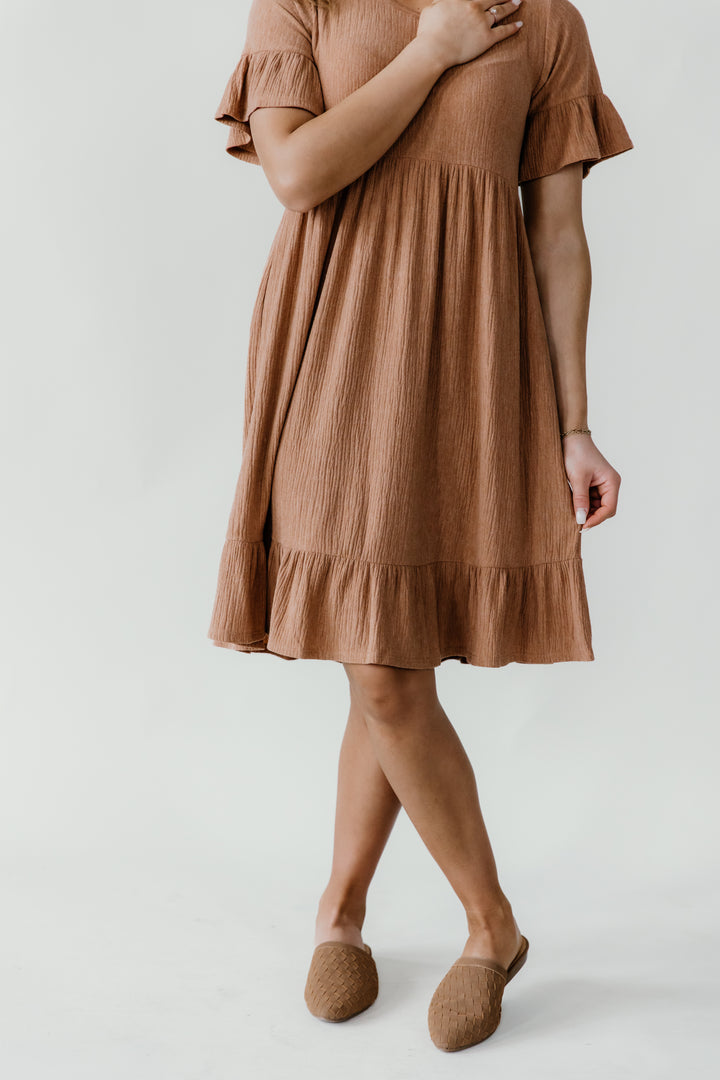 Carol Crinkle Ruffle Dress