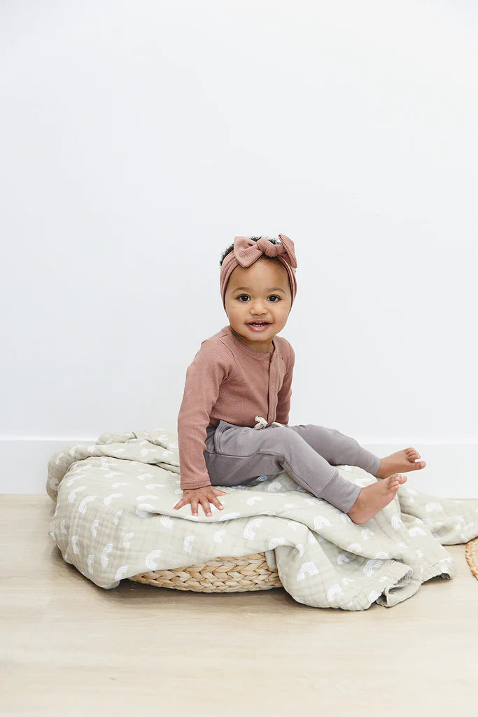Dusty Rose Snap Ribbed Bodysuit