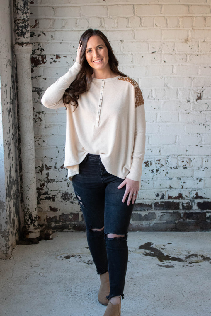 Contrasted Henley Top
