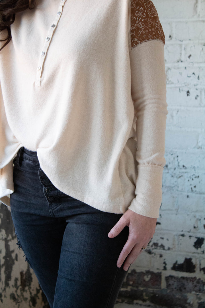 Contrasted Henley Top