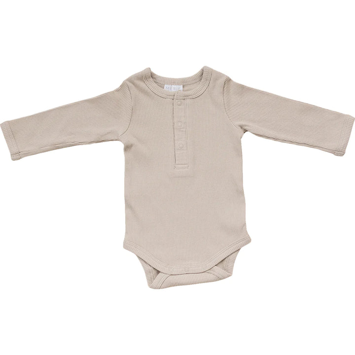 Oatmeal Snap Ribbed Bodysuit