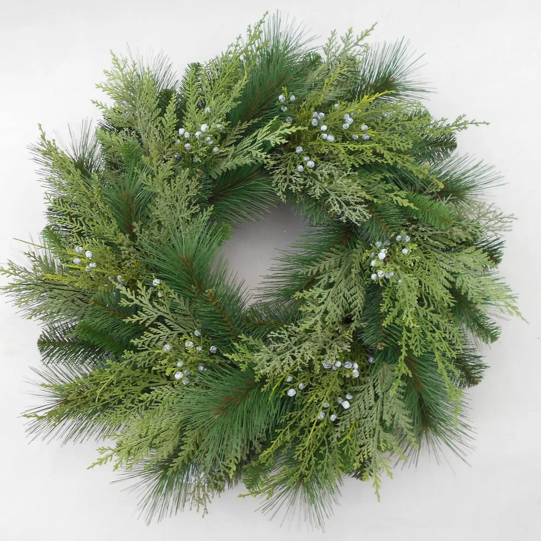 Artificial Christmas Pine Cedar Juniper Wreath 24"