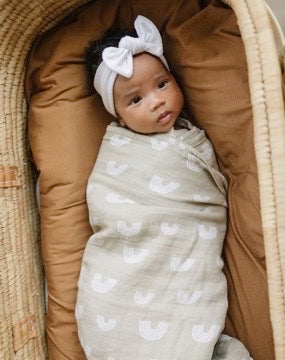 Sand Rainbow Muslin Swaddle Blanket