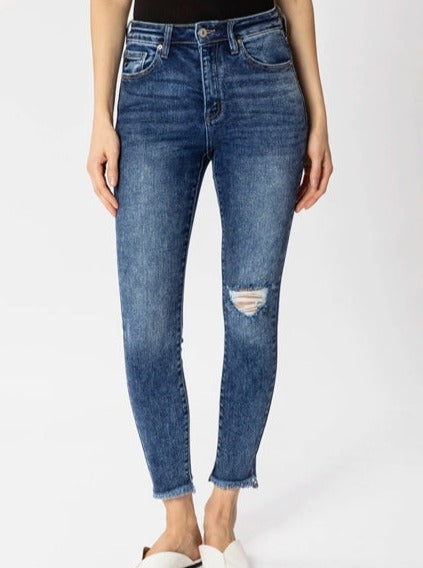 Ava High Rise Ankle Skinny Jeans