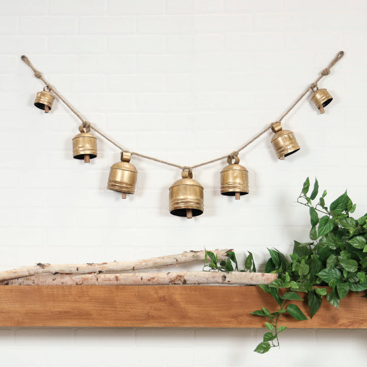 Bohemian Gold Metal Decorative Cow Bells