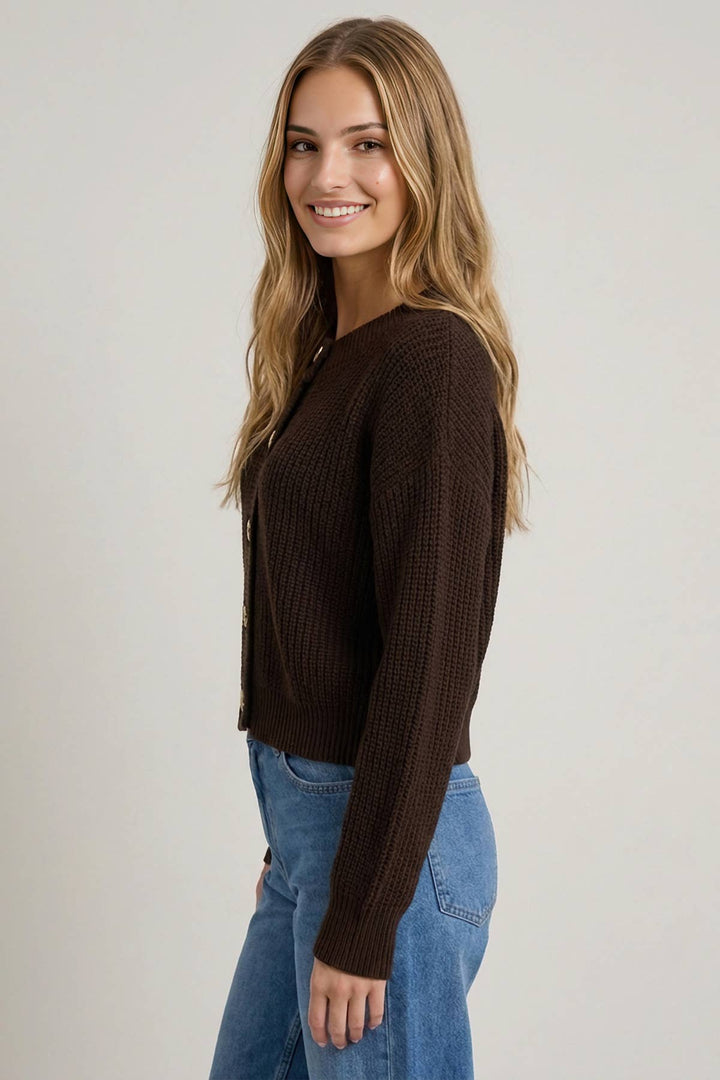 Textured Gauge Cardigan