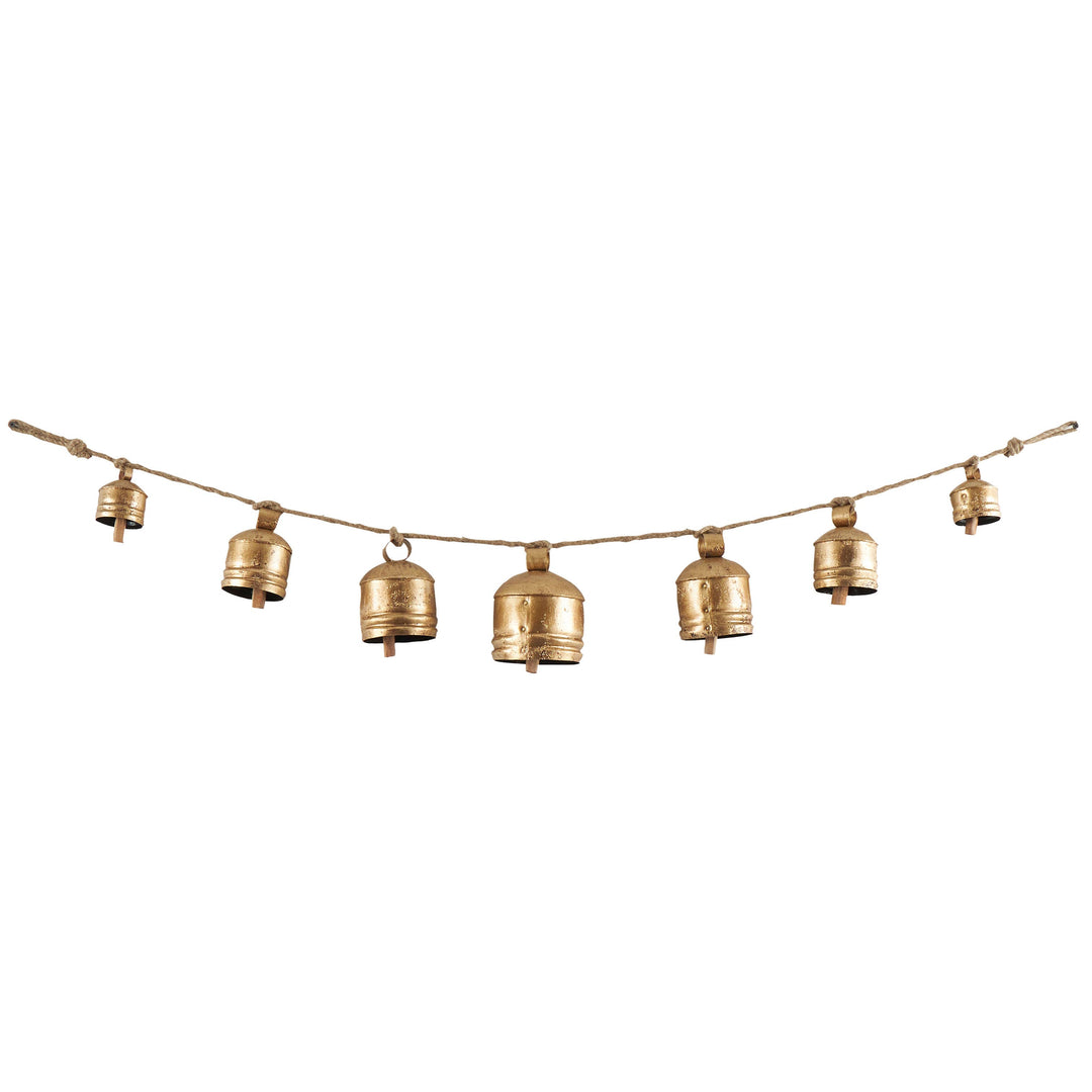 Bohemian Gold Metal Decorative Cow Bells