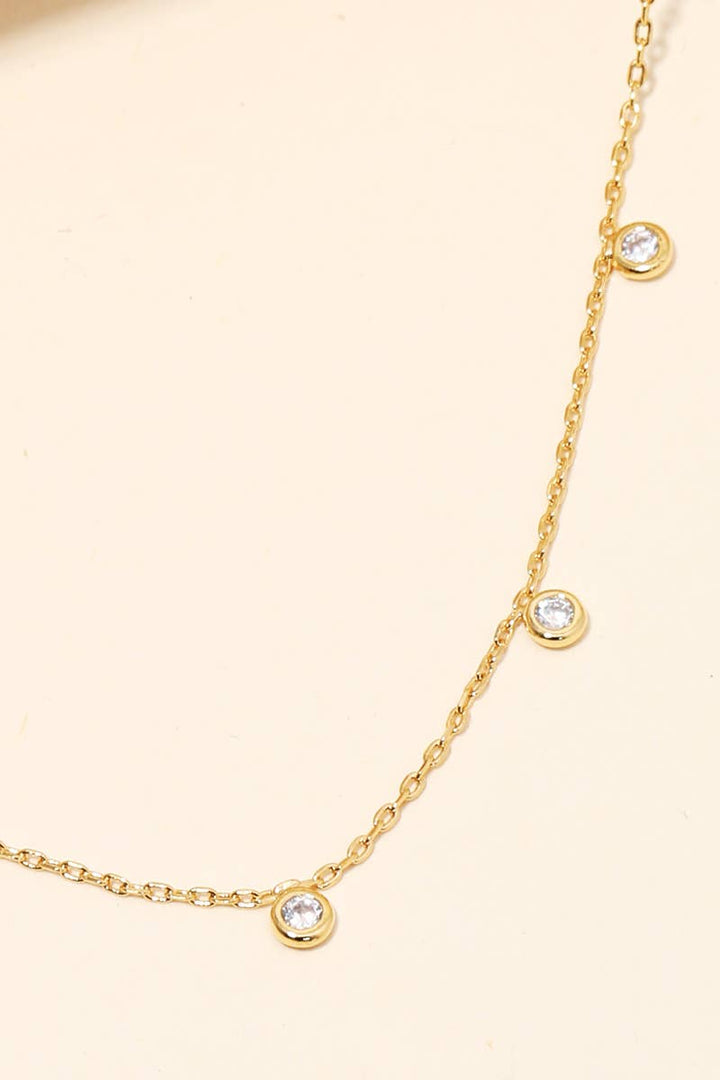 Dainty Chain Rhinestone Station Necklace