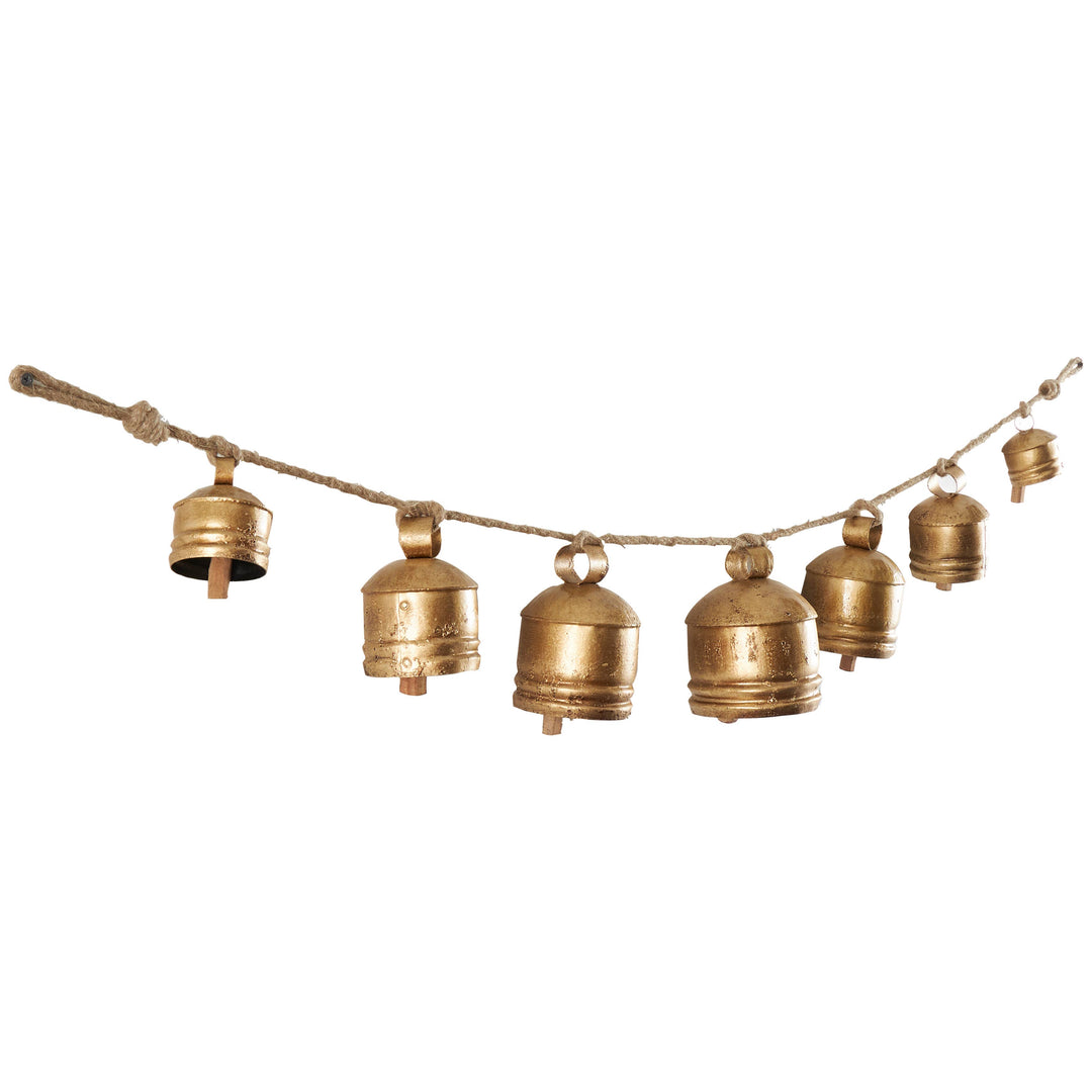 Bohemian Gold Metal Decorative Cow Bells