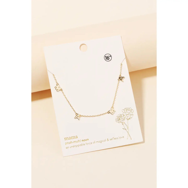 Dainty Mama Print Charm Necklace