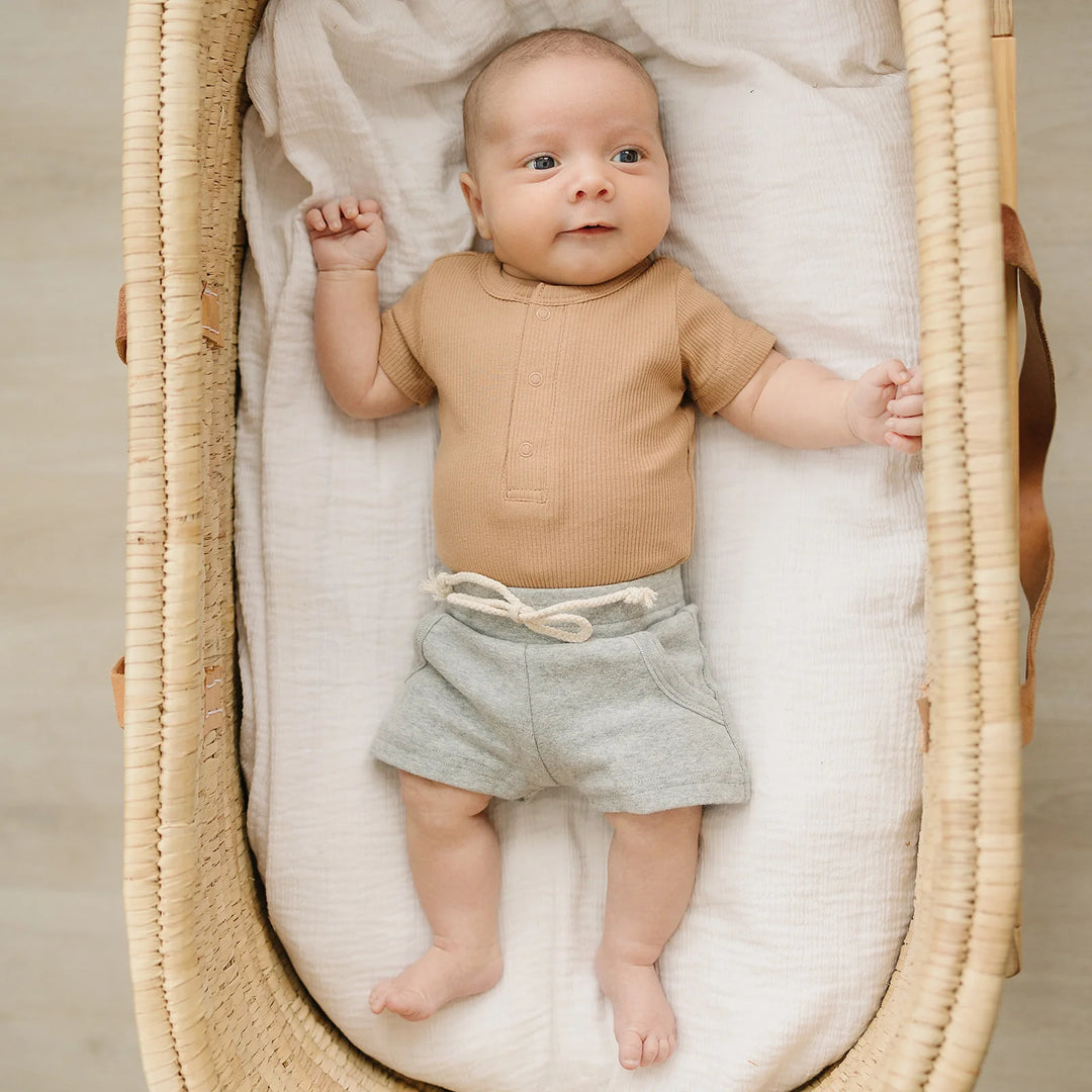 Organic Cotton Ribbed Snap Bodysuit