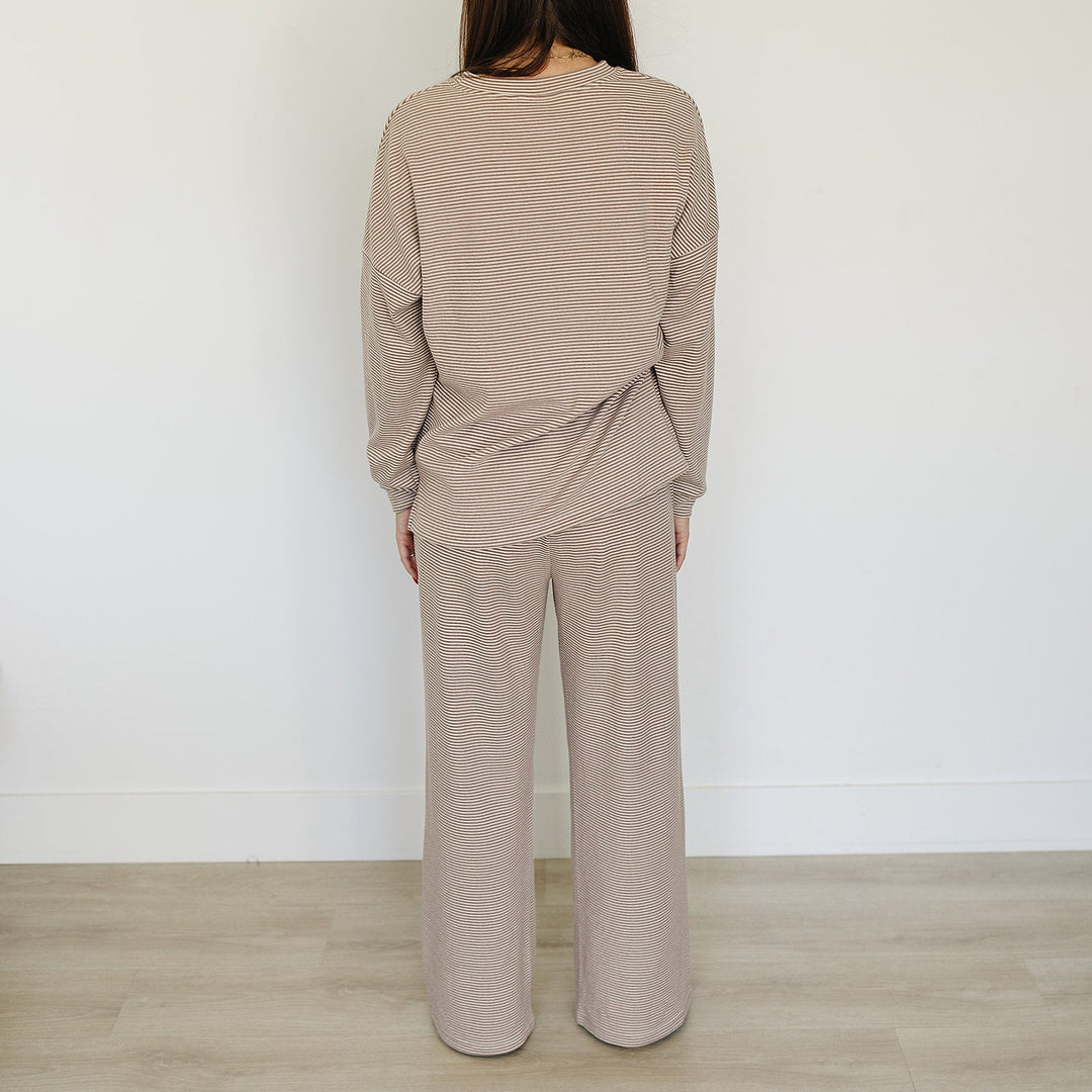 Womens Striped Loungewear Set