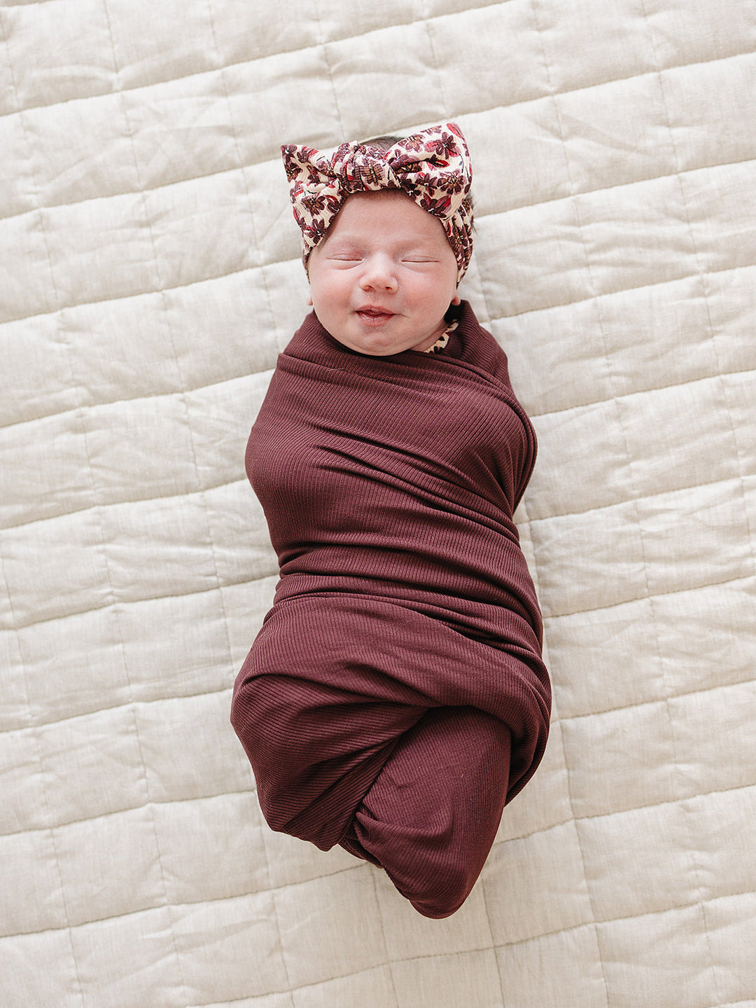 Deep Violet Ribbed Bamboo Stretch Swaddle