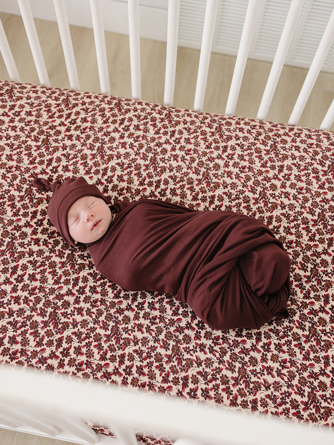 Deep Violet Ribbed Bamboo Stretch Swaddle