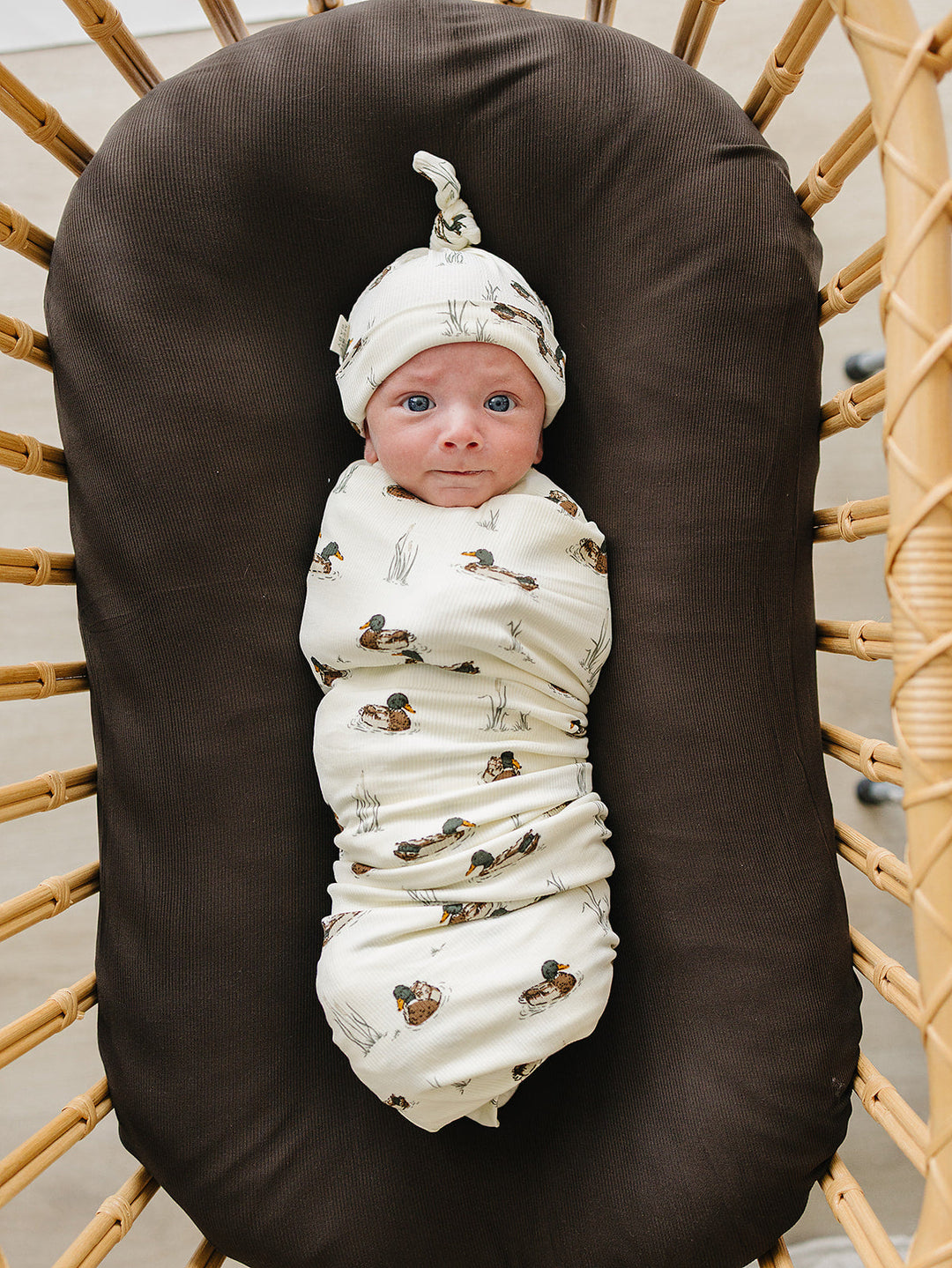 Brown Ribbed Bamboo Stretch Swaddle