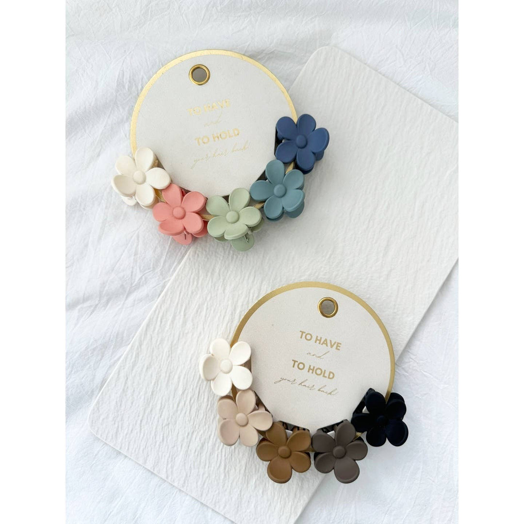 Mini Matte Flower Clip Set