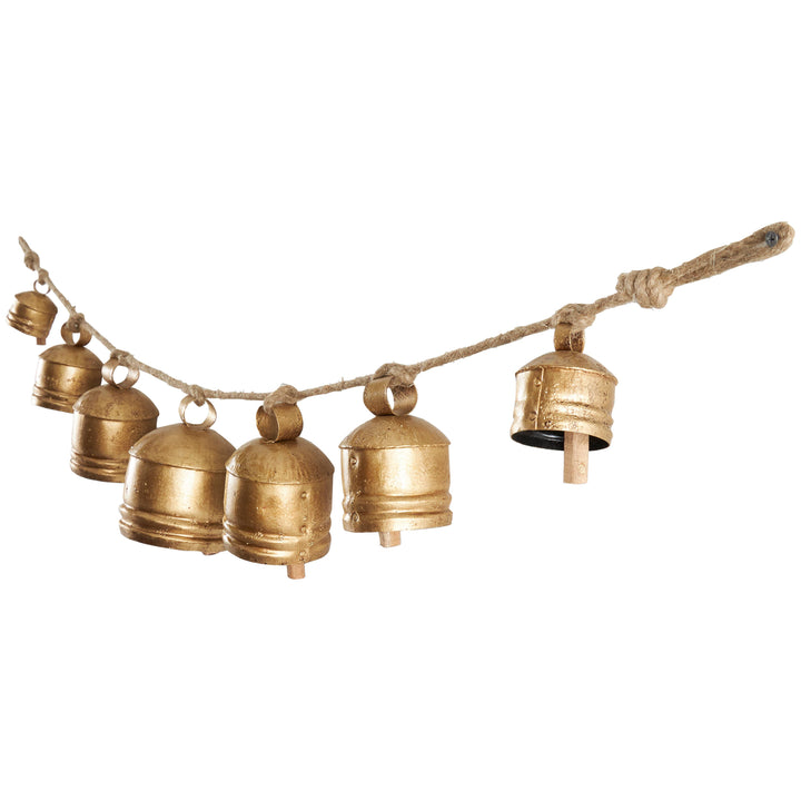 Bohemian Gold Metal Decorative Cow Bells