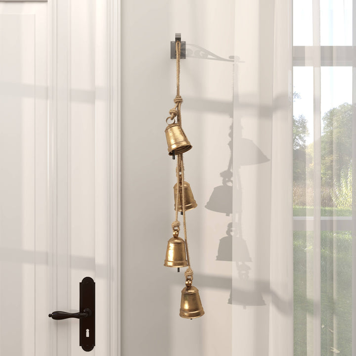 Bohemian Gold Metal Decorative Cow Bells