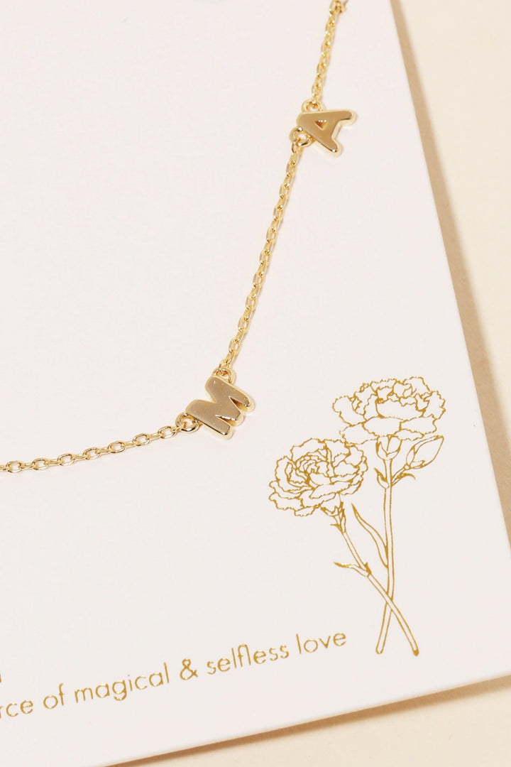 Dainty Mama Print Charm Necklace