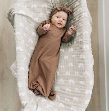 Sand Rainbow Muslin Swaddle Blanket