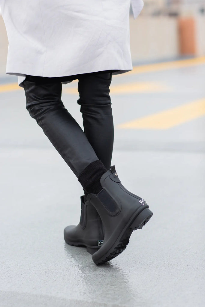 Chelsea Matte Black Ankle Rain Boots Natural Secrets Boutique